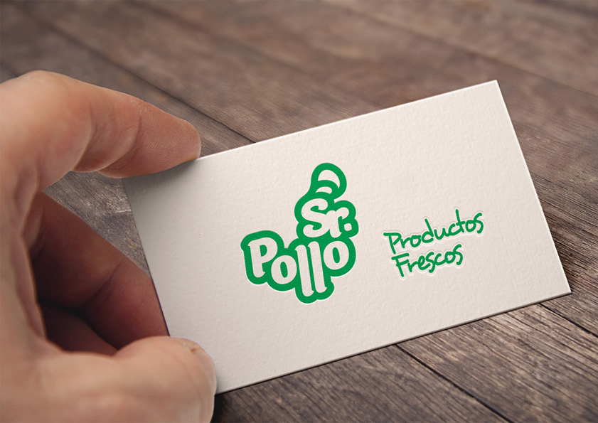 Aplicación de logotipo y frase de apoyo para una pollería