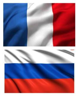drapeaux français et russe