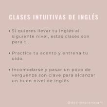 Clases intuitivas de inglés. Si quieres llevar tu nivel de inglés al siguiente nivel, estas clases son para tí. Practica tu acento y entrena tu oído. Incomodarse y pasar un poco de vergüenza son clave para lograr un buen nivel de inglés.