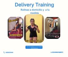 Delivery Training/Entrenamiento a domicilio via on line .